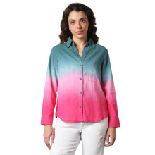 High Star Dames Oversized Hemd met Gevouwen Kraag en Lange Mouwen 42