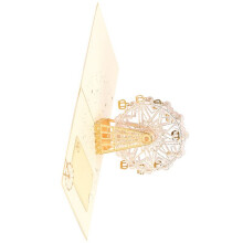 Delicate Gold Foils Embellished 3D Ferris Wheel Card Ideal-Gold