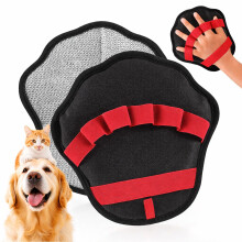 Pet Hair Removers Glove High Density 5 Finger Grooming-Red