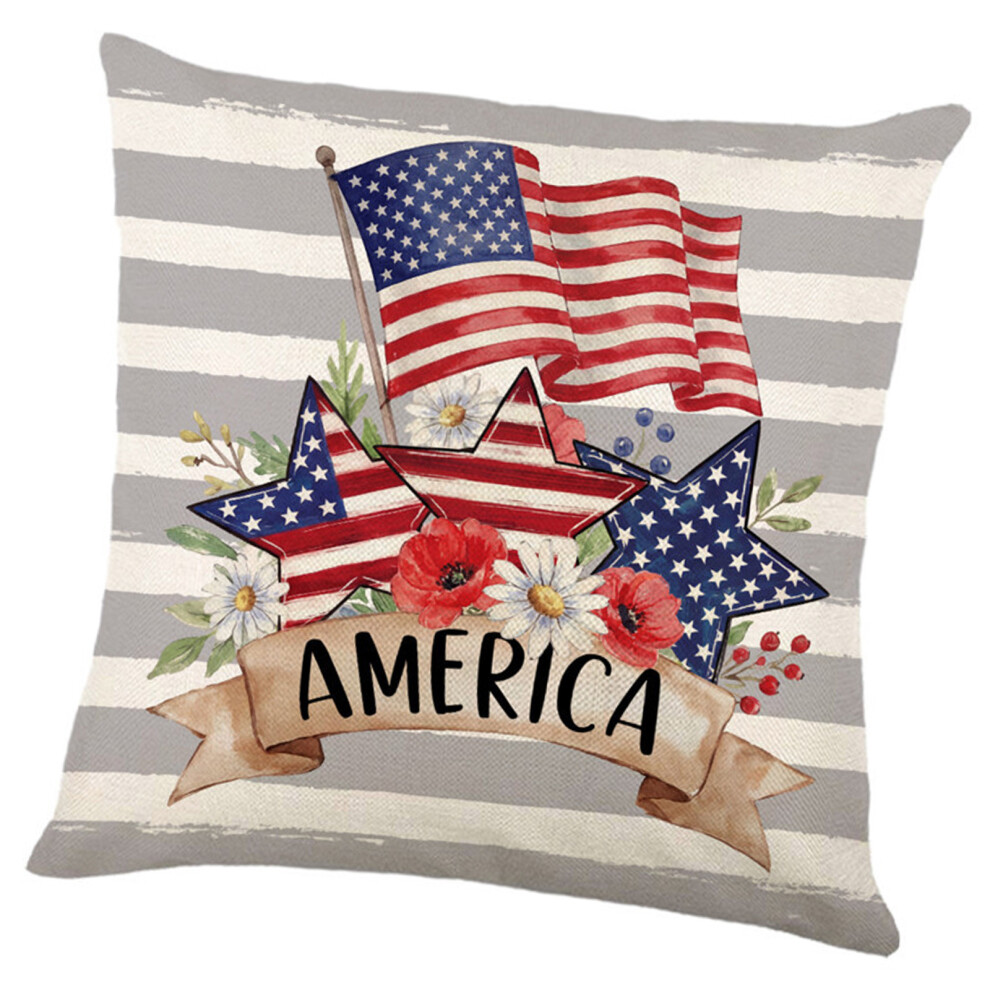 45cm American Flag Wreath Print Pillow Case Independence-2