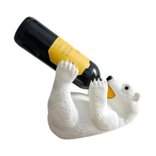 Lovely Bear Shape Wine Bottle Stand Plastic Funny Wine-White