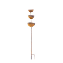 Rusty Iron Rainwater Collector Decorative Stake For-Bird baths