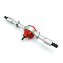 Metal Rear Axle Upgrade, Durable Silver Bridge with Shock Absorber Set A for WPL D12 B14 B24 RC Car