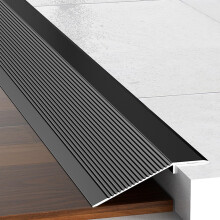 Black Aluminum Threshold Transition Strip 90x10cm for Doorways, AntiSlip, 2mm Thick, Wheelchair Friendly