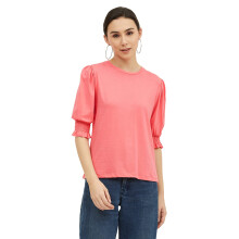 Harpa Basics Dames Effen Regular Blouse (Gr6116-Roze-M_Roze Medium)
