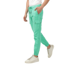 Hardsoda Grøn Slim Fit Ensfarvet Mid Rise Cuffed Cargo