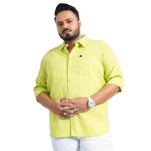 Camisa Casual Verde Sólida Plus Size Hardsoda Masculina