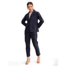 Freehand 100% Katoen Regular Fit Effen Lape collar Blauwe Blazer & Broek Set