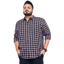 Camisa Casual Casual Plus Size Preta Xadrez Hardsoda para Homens