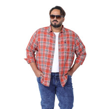 Camisa Casual Hardsoda para Homens Tamanho Grande (Laranja_Xxl)