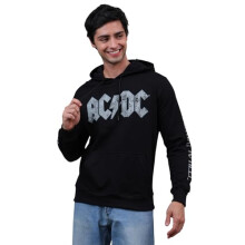 Moletom Preto Regular Fit Ac/Dc: Highway To Hell Para Homens