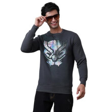 Sweatshirt Masculino Regular Fit Grafismo Preto Pantera Marvel