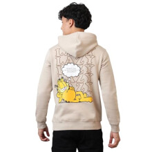 Moletom Oficial Garfield: Estampa Gráfica Preguiçosa Bege Para Homens