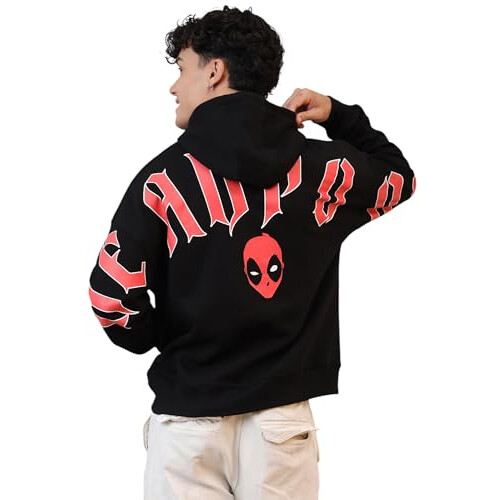 Moletom Oversized Preto Deadpool da Marvel Para Homens - Conforto e Estilo