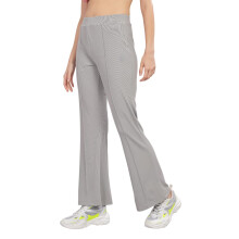 Domin8 Γυναικεία Παντελόνι Flare Rib Pintuck Super Stretchable | Στυλάτο Ρούχο | Άνετο Φως Πράσινο