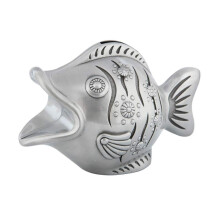 Silver Money Box Goldfish Piggy Bank Durable Zinc Alloy Decorative Coin Storage Polished Silver 14.5x8.1x10cm