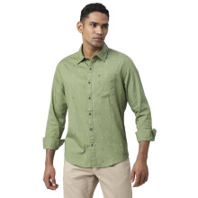 Camisa Thomas Scott Masculina | Manga Longa | Estampada | Ajuste Regular | 100% Algodão | Colarinho Spread | Casual | Verde_L