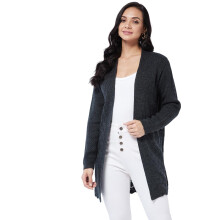 Modeve Mulher Casual Cinza Shrug Para Inverno