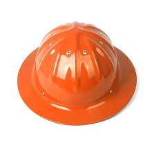 Aluminum Alloy Safety Helmet for Construction, Full Brim Hard Hat with Adjustable 4‑Point Suspension, Orange