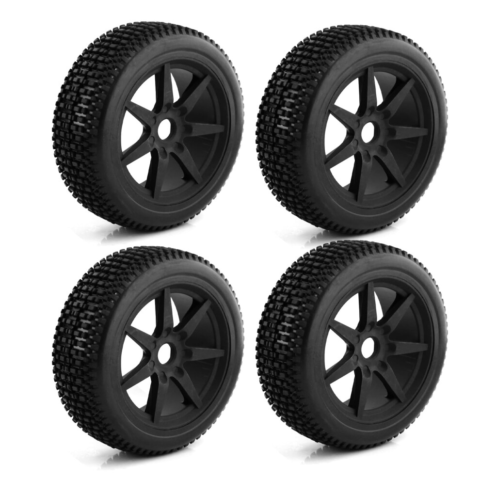 Rc Tires 17Mm Hex Premounted 4.6 Inch For Arrma Typhon 1/8 Buggy, Durable Nylon Wheels Grip Set Black 9073542899570