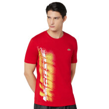 T-Shirt Lacoste Homme Sport Coupe Régulière Avec Branding Contrasté(Th5189S5H) Rouge