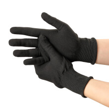 Work Gloves 12 Pairs White Nylon Cotton Breathable Comfortable Fit for Gardening Cleaning and Inspection