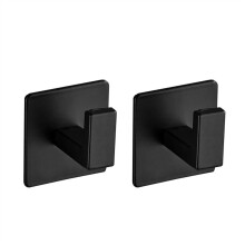 Self Adhesive Wall Hooks 2PCS, 304 Stainless Steel Coat Hooks, No Drilling Heavy Duty Towel Hooks for Bathroom Kitchen