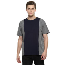 Hummel Coal Herrar Boxy Fit Crew Neck Färgblock Casual T-Shirt - XL Mörkgrå Melange