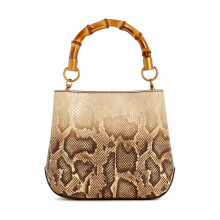 Guess Women'S Beige-Brown Snake Print Bucket Bag| Ladies Purse Handbags | Gift For Ladies