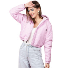 Freehand Dames Paarse Effen Korte Puffer Jas