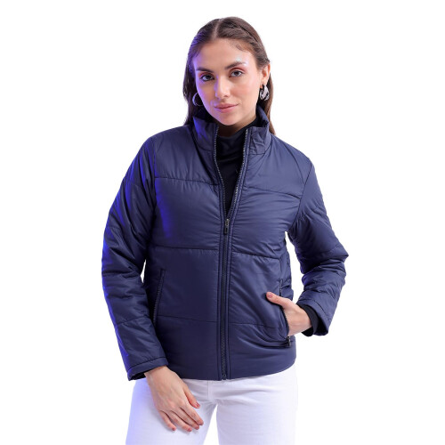Freehand Dames Blauw Effen Regular Puffer Jacket