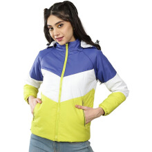 Freehand Dames Witte Kleurblok Regular Afneembare Capuchon Jas