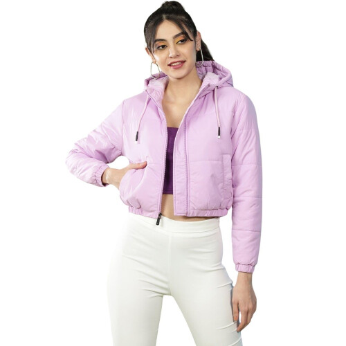 Freehand Dames Roze Effen Korte Puffer Jas