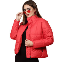 Freehand Dames Rood Effen Regular Puffer Jacket