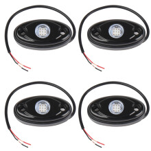 4Pcs 9LED Super Bright Rock Light Kit LED Waterproof LED Neon Underglow Light for Off Road Truck Boat