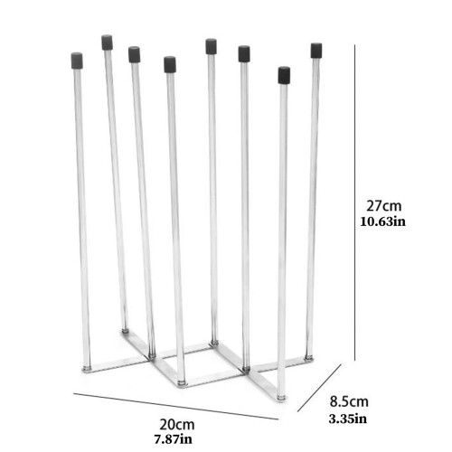Retractable Bottle Drying Rack with 8Pole Foldable Design, NonSlip Space Saving Cup Drainer Stand for Countertop 1
