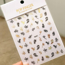 Holographic 3D Laser Nail Stickers Me081 with Flower Leaf Bee Design, Sparkly Reflective Finish for DIY Manicure
