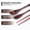 Wooden Flatware Set, Wooden Portable Set Chopsticks Spoon Fork Tableware Dinnerware with Black Twining Thread 2