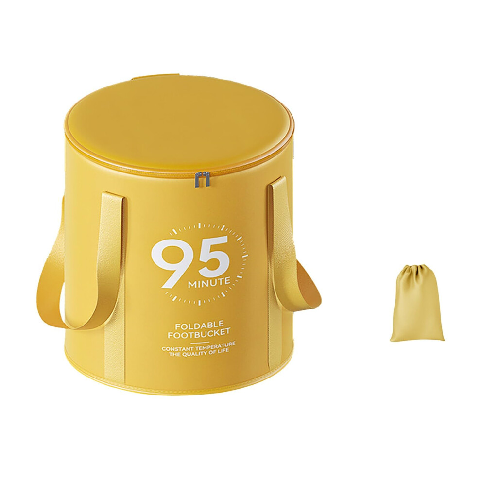 Collapsible Foot Soak Bucket with Heat Retention Walls, Foldable PVC Foot Tub for Home Travel Camping (D, One Size)