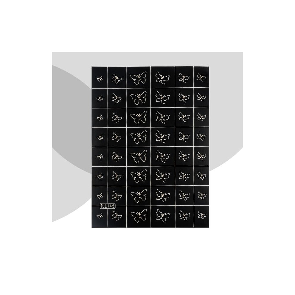 Airbrush Nail Art Stencils Stickers 115160mm Sheet Butterfly Heart Number Design Template 1PC Color 06