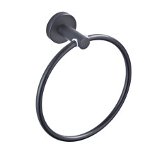 Wall Mounted Towel Rack and Ring 18cm Modern Black Bathroom Organizer for Hotel Quality Spaces