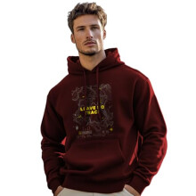 Nobero Mannen Graphic Geprinte Hoodie (1M-Twho-C1440-Mr6_Maroon_2Xl)