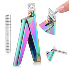 Acrylic Nail Clipper with Magnetic Sizer, Professional Nail Tip Cutter for Salon and Home Use