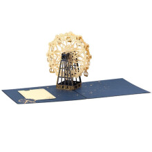 Unique Popup Ferris Wheel Card For Birthdays Anniversaries-Blue