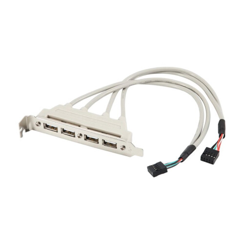 MainBoard 4 Port USB 2.0 to 9 Pin Header Bracket Extension Cable