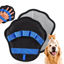 Ergonomic Pet Deshedding Glove Flexible 5 Finger Design-Blue