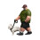 Tiny Realistic Resin Sculpture 1/64 Dog Walker Model-color 1