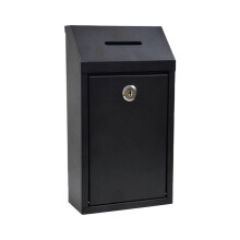 Wall Mounted Mailbox Voting Front Door Gate Letter Box-Black