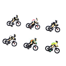 6/12Pcs Miniature Biking Men Statue Tiny Plastic Cyclist-6