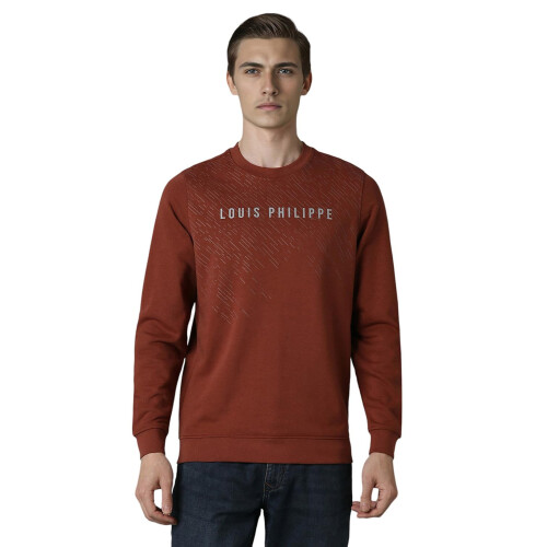 Heren Casual Bruin Print Sweatshirt